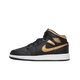 Jordan 1 Mid Black Metallic Gold Swoosh