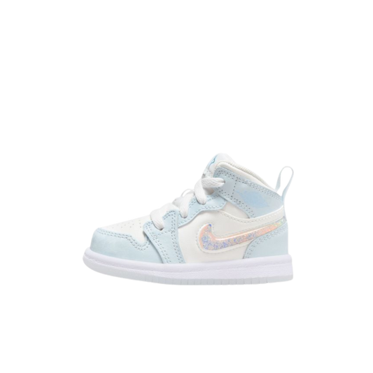 Jordan Retro 1 Mid Glitter Swoosh Bebes